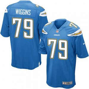 Los Angeles Chargers #79 Kenny Wiggins Game Electric Blue Alternate NFL Jersey
