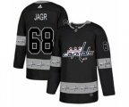Washington Capitals #68 Jaromir Jagr Authentic Black Team Logo Fashion NHL Jersey