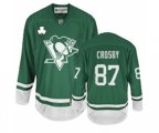Reebok Pittsburgh Penguins #87 Sidney Crosby Authentic Green St Patty's Day NHL Jersey