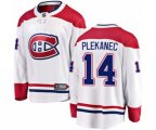 Montreal Canadiens #14 Tomas Plekanec Authentic White Away Fanatics Branded Breakaway NHL Jersey
