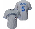 Toronto Blue Jays #5 Eric Sogard Replica Grey Road Baseball Jersey