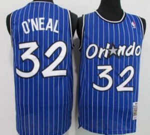 Orlando Magic #32 Shaquille O\'Neal Blue Mitchell & Ness Black Retired Player Jersey