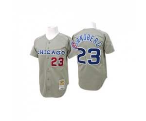 Chicago Cubs #23 Ryne Sandberg Authentic Grey Throwback Baseball Jersey