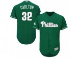 Philadelphia Phillies #32 Steve Carlton Green Celtic Flexbase Authentic Collection MLB Jersey