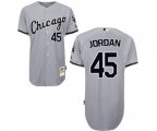 Chicago White Sox #45 Michael Jordan Replica Grey Throwback Baseball Jersey