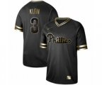 Philadelphia Phillies #3 Chuck Klein Authentic Black Gold Fashion Baseball Jersey