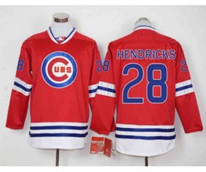 Chicago Cubs #28 Kyle Hendricks Red Long Sleeve Stitched Baseball Jersey
