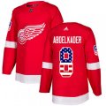 Detroit Red Wings #8 Justin Abdelkader Authentic Red USA Flag Fashion NHL Jersey