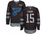 Adidas St. Louis Blues #15 Robby Fabbri Authentic Black 1917-2017 100th Anniversary NHL Jersey