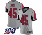 Atlanta Falcons #45 Deion Jones Limited Silver Inverted Legend 100th Season Football Jersey