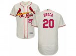 St. Louis Cardinals #20 Lou Brock Cream Flexbase Authentic Collection MLB Jersey