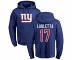 New York Giants #17 Kyle Lauletta Royal Blue Name & Number Logo Pullover Hoodie