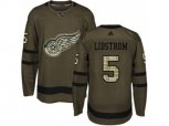 Detroit Red Wings #5 Nicklas Lidstrom Green Salute to Service Stitched NHL Jersey