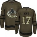 Vancouver Canucks #17 Nic Dowd Premier Green Salute to Service NHL Jersey