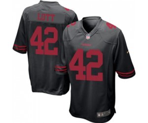 San Francisco 49ers #42 Ronnie Lott Game Black Football Jersey