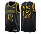 Los Angeles Lakers #12 Vlade Divac Swingman Black City Edition NBA Jersey