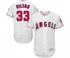 Los Angeles Angels of Anaheim #33 CJ Wilson White Home Flex Base Authentic Collection Baseball Jersey