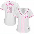 Women's Atlanta Braves #31 Greg Maddux Authentic White Fashion Cool Base MLB Jersey