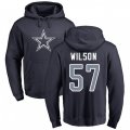 Dallas Cowboys #57 Damien Wilson Navy Blue Name & Number Logo Pullover Hoodie