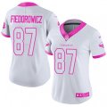 Women Houston Texans #87 C.J. Fiedorowicz Limited White Pink Rush Fashion NFL Jersey