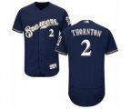 Milwaukee Brewers Trent Grisham Navy Blue Alternate Flex Base Authentic Collection Baseball Player Jersey