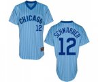 Chicago Cubs #12 Kyle Schwarber Replica Blue Cooperstown Throwback Baseball Jersey