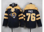 Los Angeles Rams #76 Orlando Pace Navy Blue Player Pullover NFL Hoodie