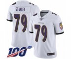 Baltimore Ravens #79 Ronnie Stanley White Vapor Untouchable Limited Player 100th Season Football Jersey