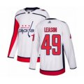 Washington Capitals #49 Brett Leason Authentic White Away Hockey Jersey