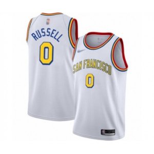 Golden State Warriors #0 D\'Angelo Russell Authentic White Hardwood Classics Basketball Jersey - San Francisco Classic Edition