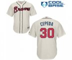Atlanta Braves #30 Orlando Cepeda Replica Cream Alternate 2 Cool Base Baseball Jersey