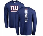 New York Giants #96 Kareem Martin Royal Blue Backer Long Sleeve T-Shirt