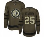 Winnipeg Jets #25 Paul Stastny Premier Green Salute to Service NHL Jersey