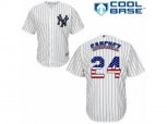 New York Yankees #24 Gary Sanchez Authentic White USA Flag Fashion MLB Jersey