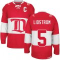 CCM Detroit Red Wings #5 Nicklas Lidstrom Premier Red Winter Classic Throwback NHL Jersey