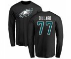 Philadelphia Eagles #77 Andre Dillard Black Name & Number Logo Long Sleeve T-Shirt