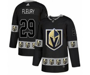 Vegas Golden Knights #29 Marc-Andre Fleury Authentic Black Team Logo Fashion NHL Jersey
