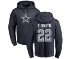 Dallas Cowboys #22 Emmitt Smith Navy Blue Name & Number Logo Pullover Hoodie