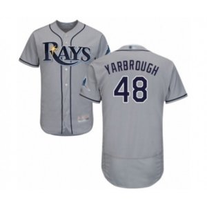 Tampa Bay Rays #48 Ryan Yarbrough Grey Road Flex Base Authentic Collection Baseball Player Jersey