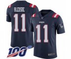 New England Patriots #11 Drew Bledsoe Limited Navy Blue Rush Vapor Untouchable 100th Season Football Jersey