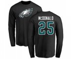 Philadelphia Eagles #25 Tommy McDonald Black Name & Number Logo Long Sleeve T-Shirt