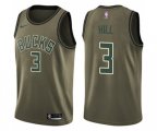 Milwaukee Bucks #3 George Hill Swingman Green Salute to Service Basketball Jersey