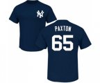 New York Yankees #65 James Paxton Navy Blue Name & Number T-Shirt