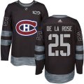 Montreal Canadiens #25 Jacob de la Rose Premier Black 1917-2017 100th Anniversary NHL Jersey