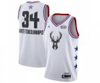 Milwaukee Bucks #34 Giannis Antetokounmpo Swingman White 2019 All-Star Game Basketball Jersey