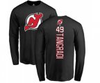 New Jersey Devils #49 Eric Tangradi Black Backer Long Sleeve T-Shirt
