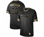 Seattle Mariners #20 Dan Vogelbach Authentic Black Gold Fashion Baseball Jersey