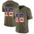 Seattle Seahawks #16 Tyler Lockett Limited Olive USA Flag 2017 Salute to Service NFL Jersey