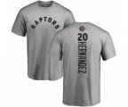 Toronto Raptors #20 Dewan Hernandez Ash Backer T-Shirt
