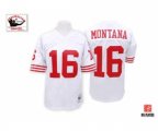 San Francisco 49ers #16 Joe Montana Authentic White Throwback Football Jersey